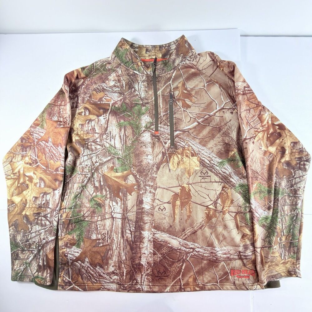 RedHead Realtree Xtra Camo Fleece 1/4 Zip Pullover Sweatshirt Hunting Men's 3XL
